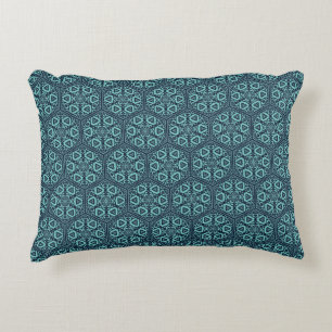 Oriental Blue Ottoman Turkish Tracery Vector Art Accent Pillow