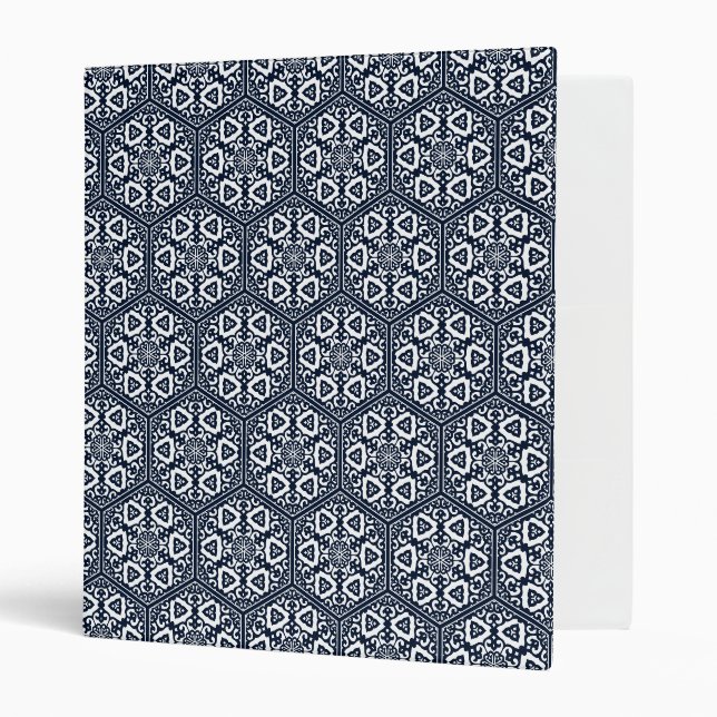Oriental Blue Ottoman Turkish Tracery Vector Art Binder (Front/Inside)