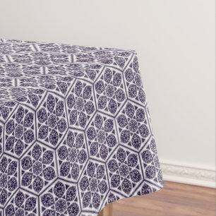 Oriental Blue Turkish Rosette Geometric Vector Art Tablecloth