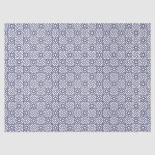 Oriental Blue White Moroccan Geometric Pattern Tissue Paper