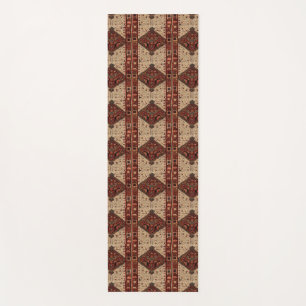 Oriental carpet design in orange and cream yoga mat