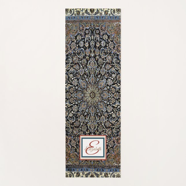 Oriental Carpet Monogram- Personalized Yoga Mat (Front)