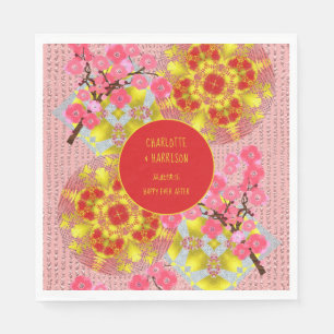 Oriental Chinese Cherry Blossom Personalized Napkin