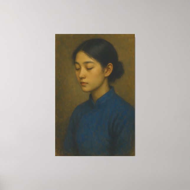 Oriental Classical Fine Art Portrait – Museum Grad Canvas Print (Front)