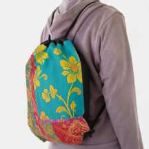 ORIENTAL Colourful Green Red - Drawstring Backpack