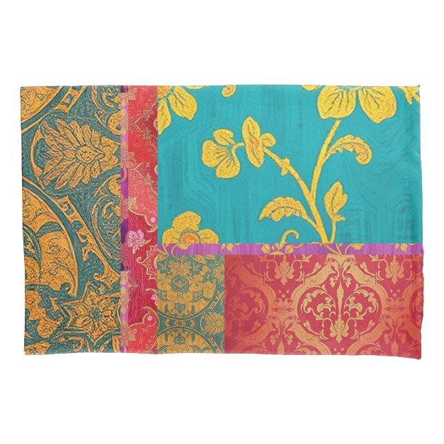 ORIENTAL Colourful Green Red - Pillowcase (Front)