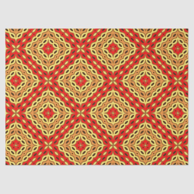 Oriental Colourful Mosaic Geometric Pattern Tissue Paper (Front)
