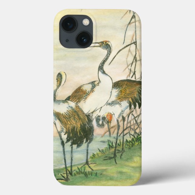 Oriental Cranes by the Water Case-Mate iPhone Case (Back)
