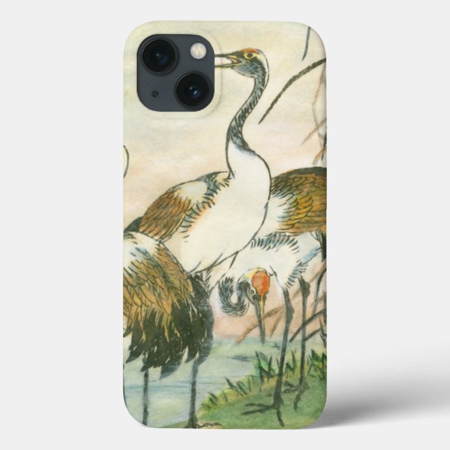 Oriental Cranes by the Water Case-Mate iPhone Case (Back)