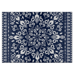 Oriental Damask Blue and White Cutting Board