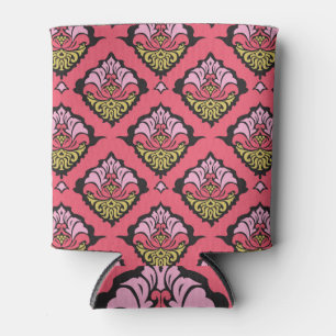 Oriental Damask Floral Seamless Wallpaper Can Cooler