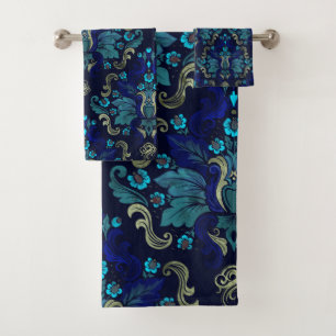 Oriental Damask Pattern Bath Towel Set