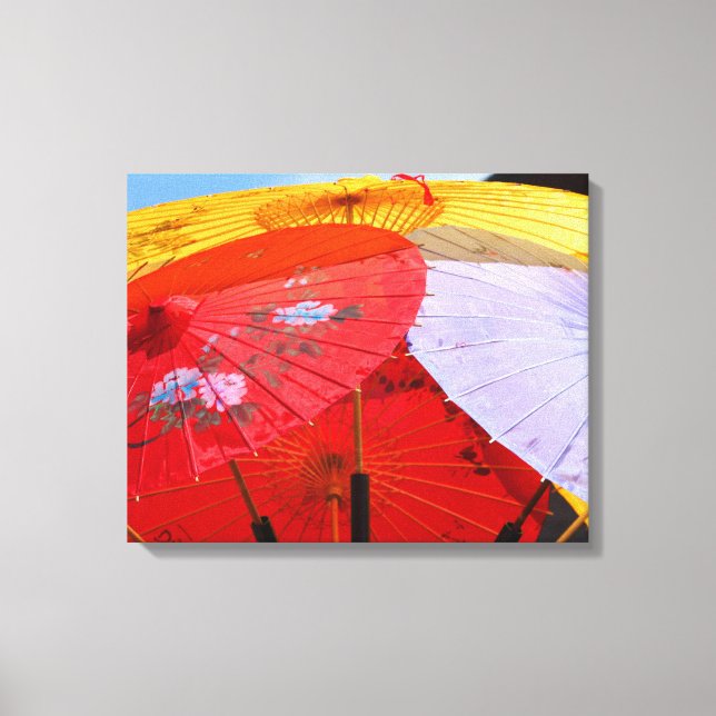 ORIENTAL DESIGN UMBRELLAS WRAPPED CANVAS (Front)