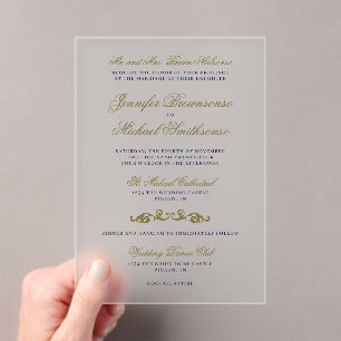 Oriental Elegance Faire-part de mariage Gold Navy