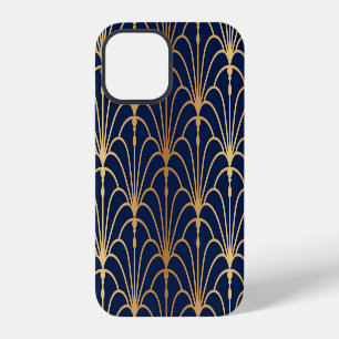 Oriental Elegance: Golden Fan Pattern iPhone 12 Case