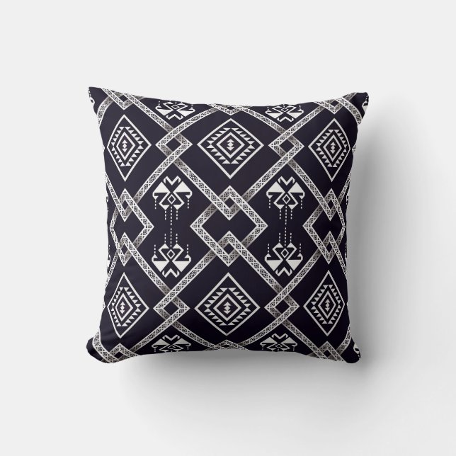 Oriental ethnic, traditional seamless background. throw pillow (Front)