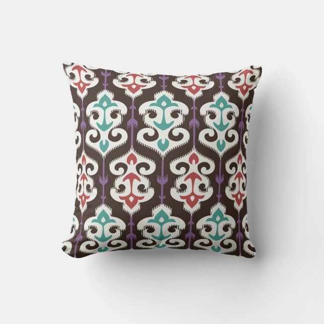 Oriental fabric ornament seamless pattern throw pillow (Front)