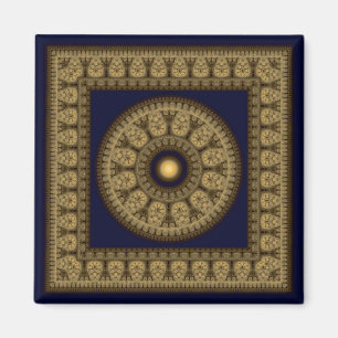 Oriental fairy framed fractal pattern magnet