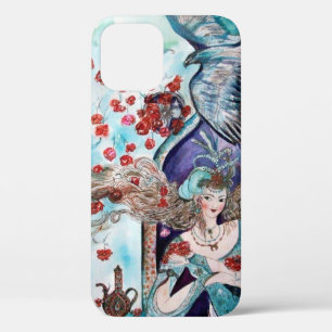ORIENTAL FAIRY TALE / PRINCESS,RED ROSES AND HAWK iPhone 12 CASE