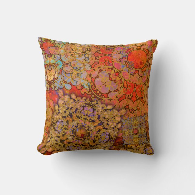 "Oriental Flare" Throw Pillow (Front)