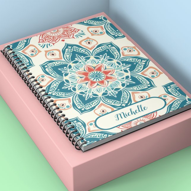 Oriental floral and mandala classical custom name notebook (Oriental floral and mandala classical custom name notebook)
