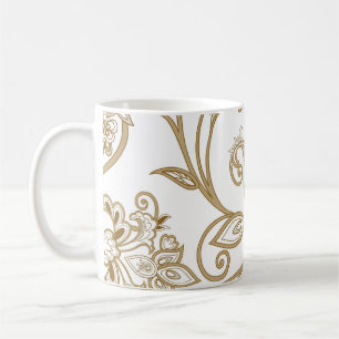 Oriental Floral: Flourish Tiled Ethnic. Coffee Mug
