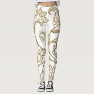 Oriental Floral: Flourish Tiled Ethnic. Leggings