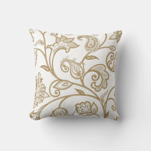 Oriental Floral: Flourish Tiled Ethnic. Throw Pillow