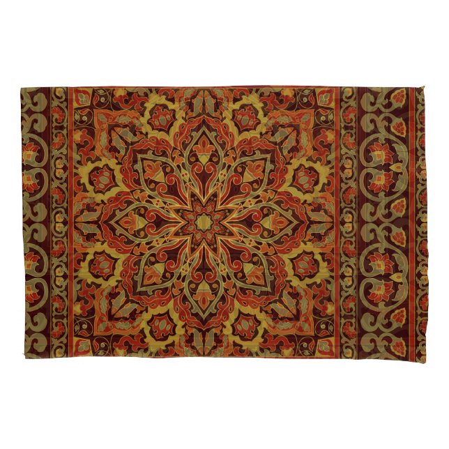 Oriental floral ornament with frame Pattern Pillowcase (Front)