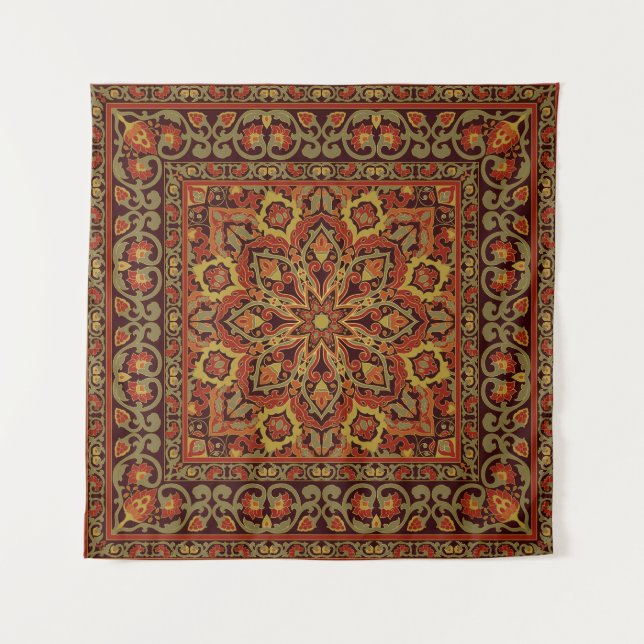 Oriental floral ornament with frame Pattern Tapestry (Front)