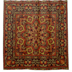 Oriental floral ornament with frame. Pattern with
