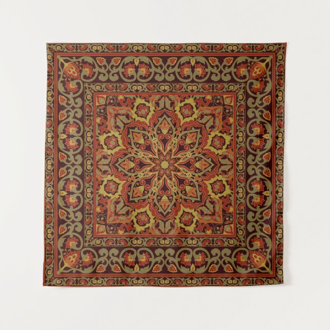Oriental floral ornament with frame. Pattern with  Tapestry (Front)