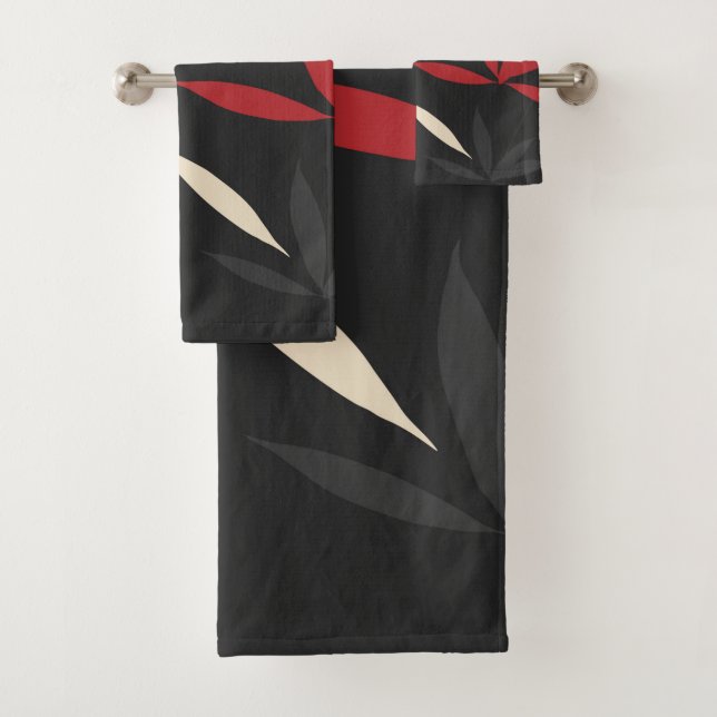 Oriental Floral Pattern Bath Towel Set (Insitu)