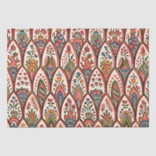 ORIENTAL FLORAL PATTERN Colourful Flowers and Leav Tissue Paper