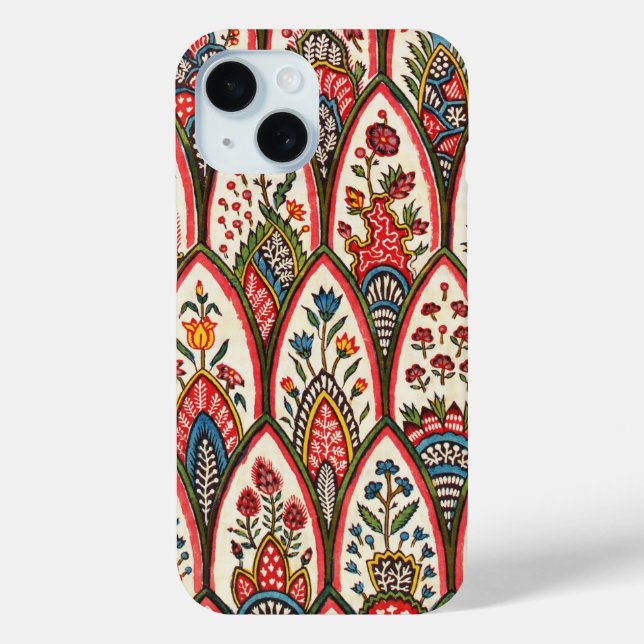ORIENTAL FLORAL PATTERN Colourful Flowers Leaves Case-Mate iPhone Case (Back)