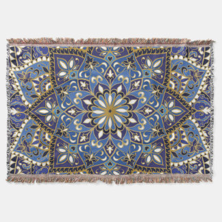 Oriental Floral: Vintage Carpet Throw Blanket