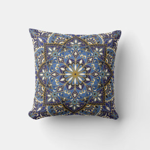 Oriental Floral: Vintage Carpet Throw Pillow