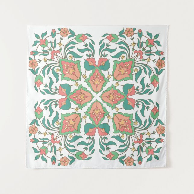 Oriental Floral Vintage Design Tapestry (Front)