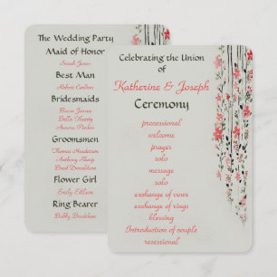 Oriental  floral watercolor wedding program party