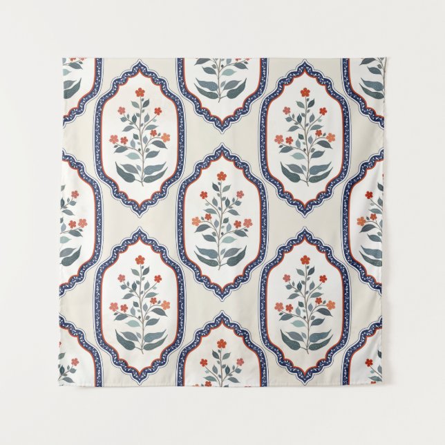 Oriental Flower Branches: Kalamkari Indian. Tapestry (Front)