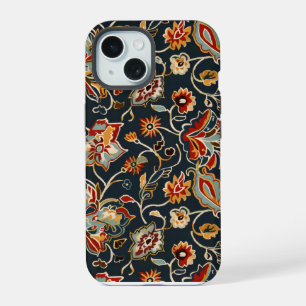 Oriental Flower Pattern iPhone 15 Case