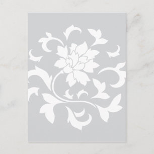 Oriental Flower - Silver Circular Pattern Postcard