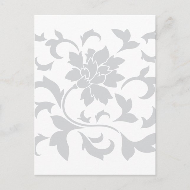 Oriental Flower - Silver Postcard (Front)