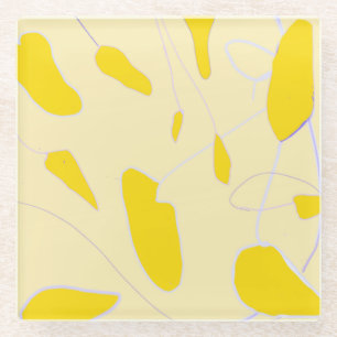 Oriental flowers glass coaster
