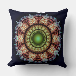 Oriental fractal ornament throw pillow
