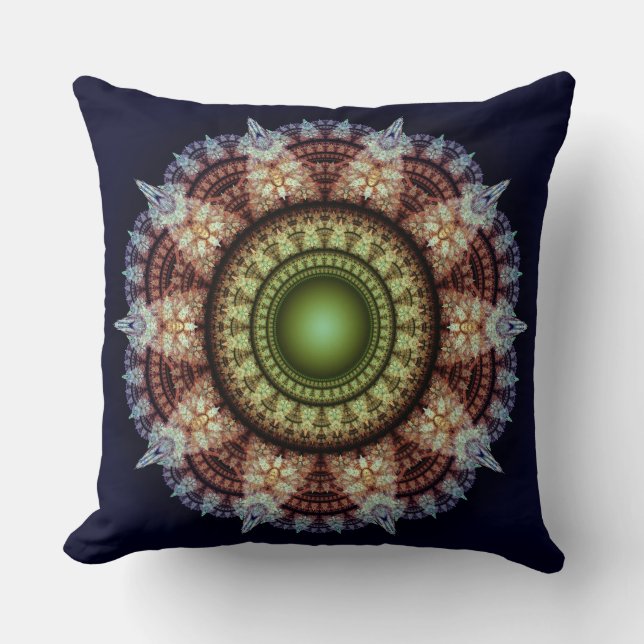 Oriental fractal splendid ornament throw pillow (Front)