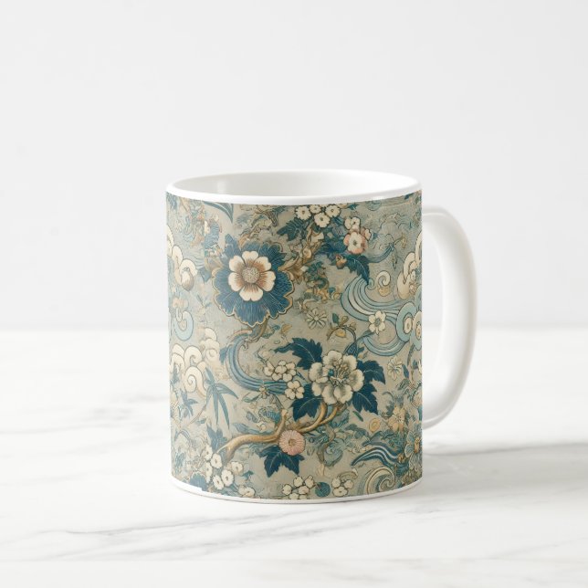 Oriental Garden Pattern Coffee Mug (Front Right)