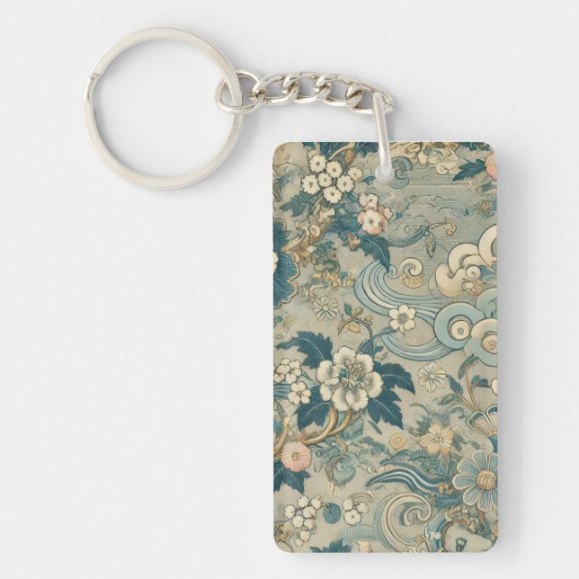 Oriental Garden Pattern Keychain (Front)