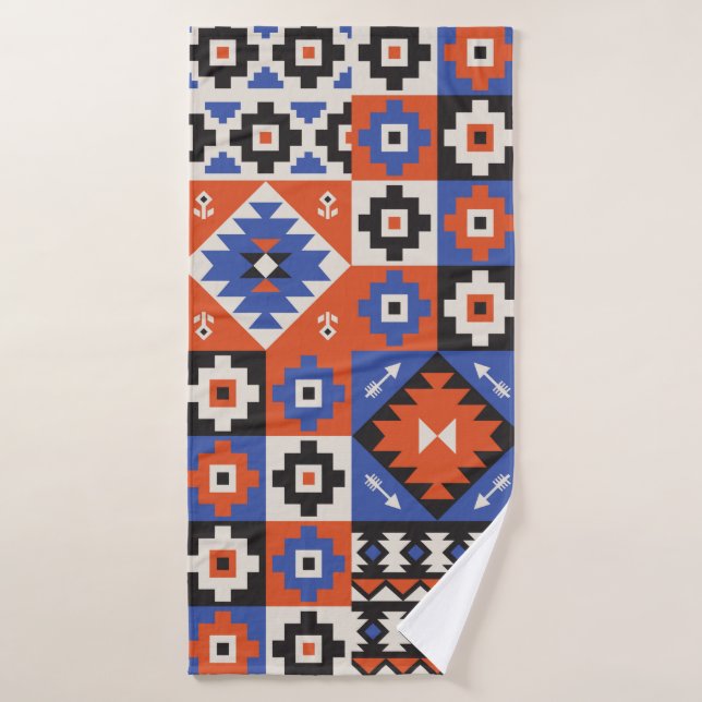 Oriental geometric seamless pattern. Ethnic design Bath Towel (Bath Towel)