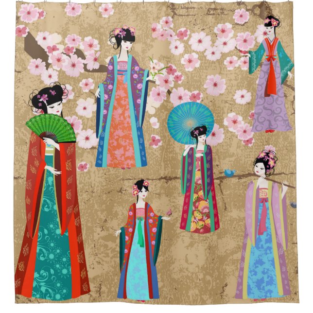 Oriental girl in retro costumejapanese, chinese, a (Front)